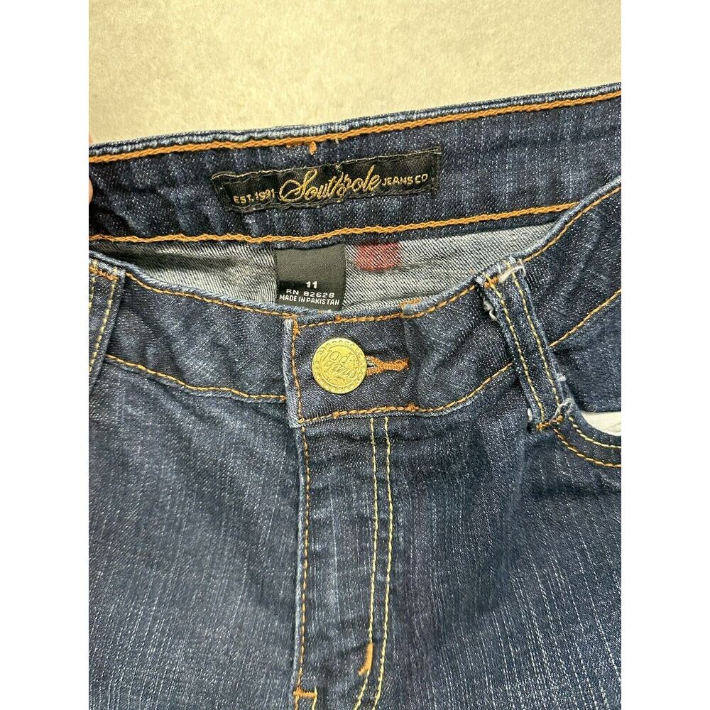 Southpole Jeans Co Womens Size 11 Dark Wash Blue Denim Zip Fly Bootcut Jeans - Picture 7 of 8